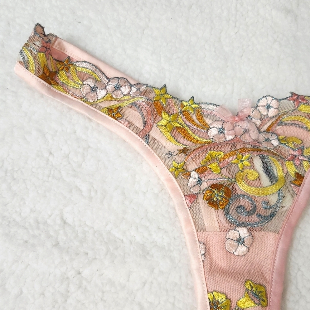 New!For Love and Lemons Swirly Star High Waist Thong Panty - Picture 7 of 12